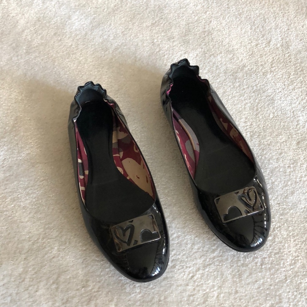 Burberry black Patent Ballet Flats